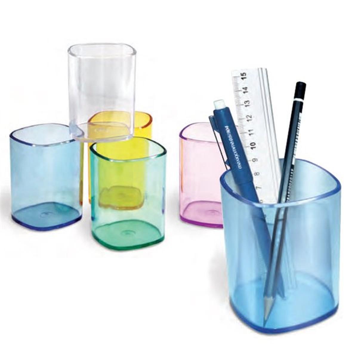 Bicchiere portapenne trasparenti