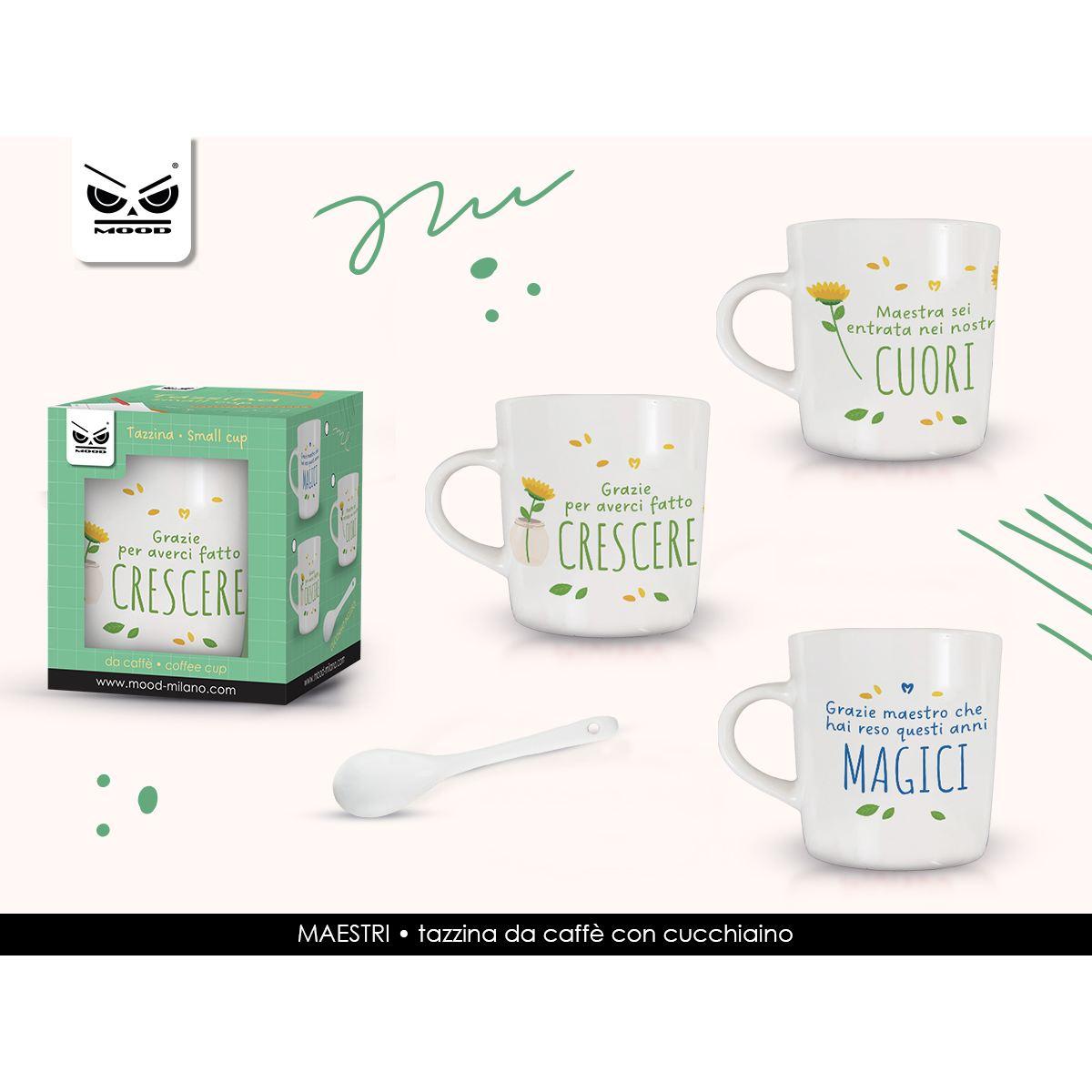 Tazzina da caffe e cucchiaino grazie maestra/maestro