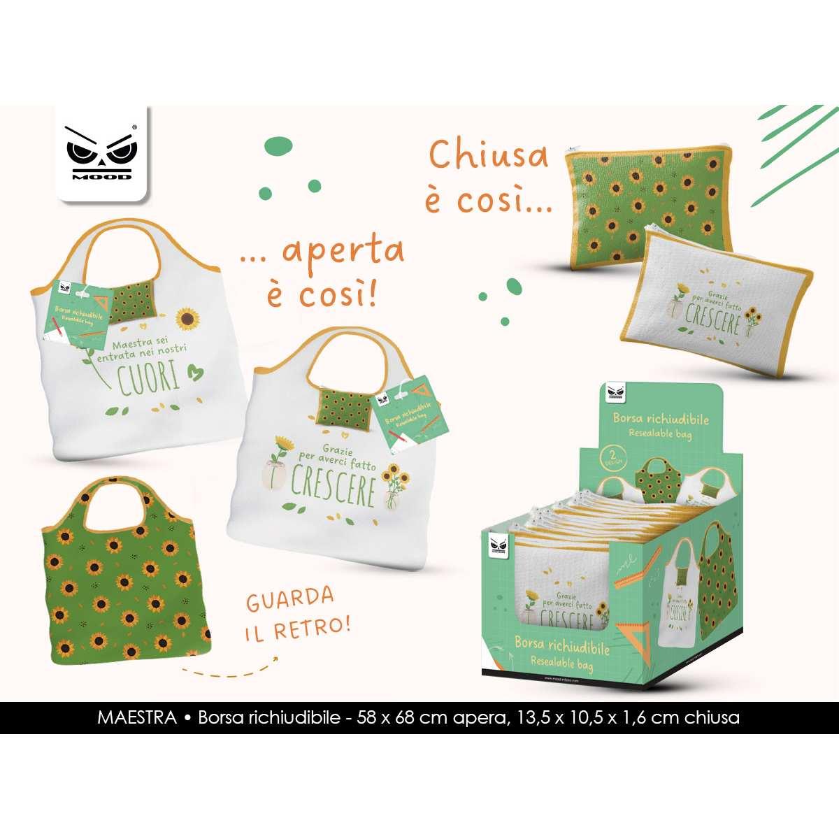 Borsa richiudibile grazie maestra