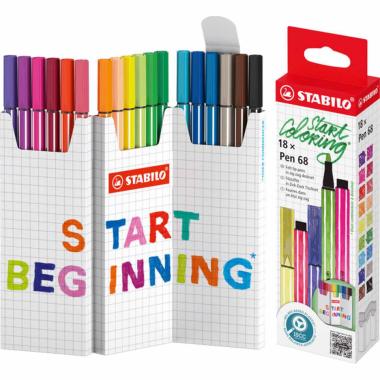 Stabilo pen 68 deskset 18pz zig zag