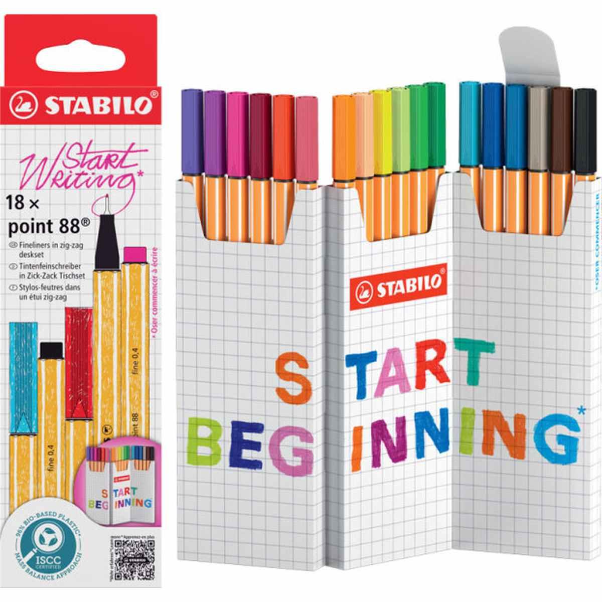 Stabilo pen 88 deskset 18pz zig zag