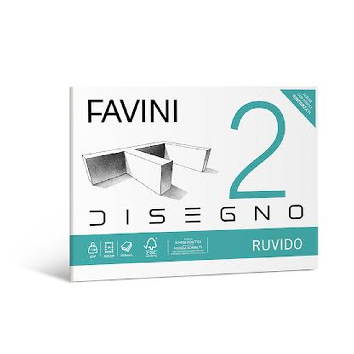 Blocco favini 2 disegno 24x33 ruvido 110gr 20fg