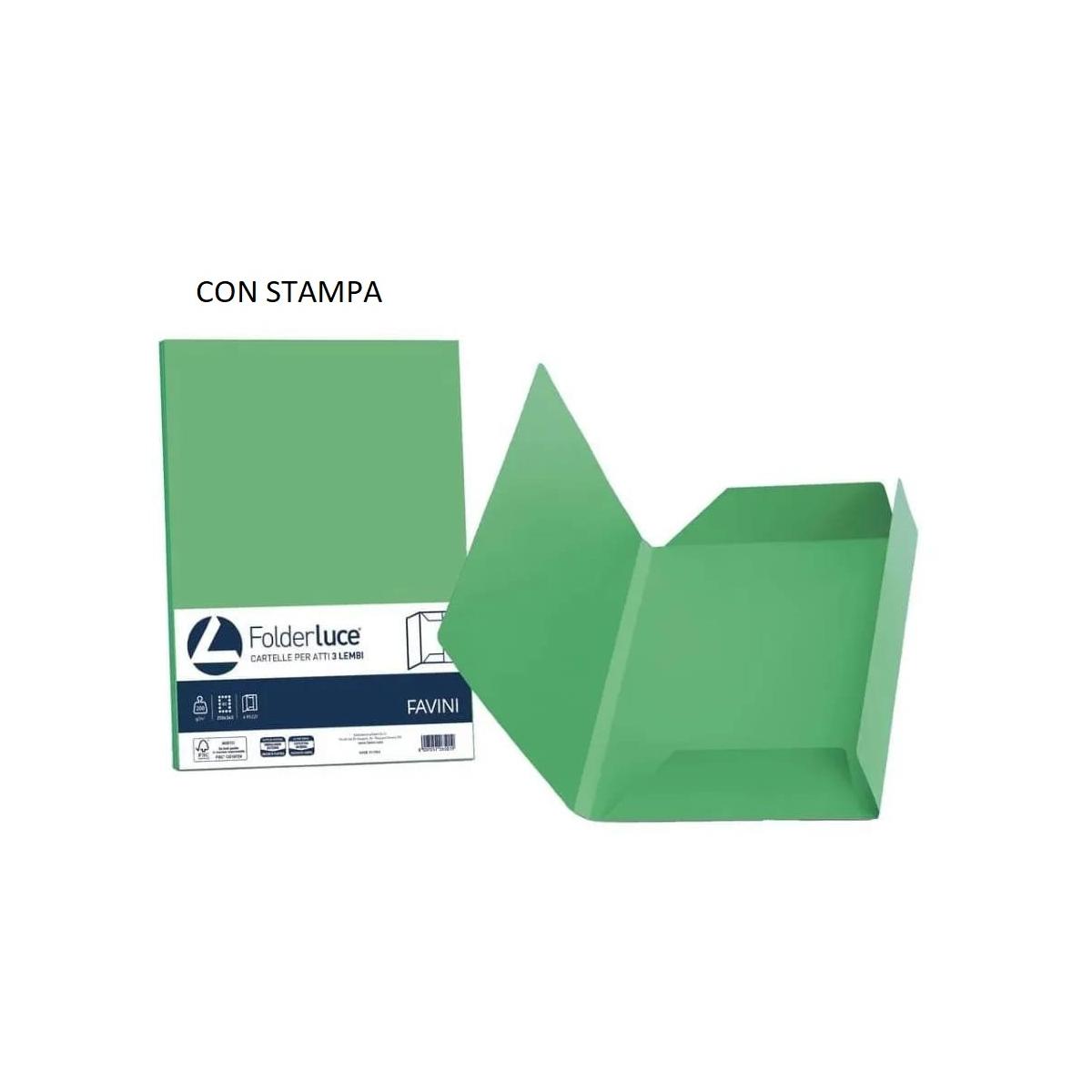 Cartella c/lembi folder con stampa 25x35 200gr fg50 verde