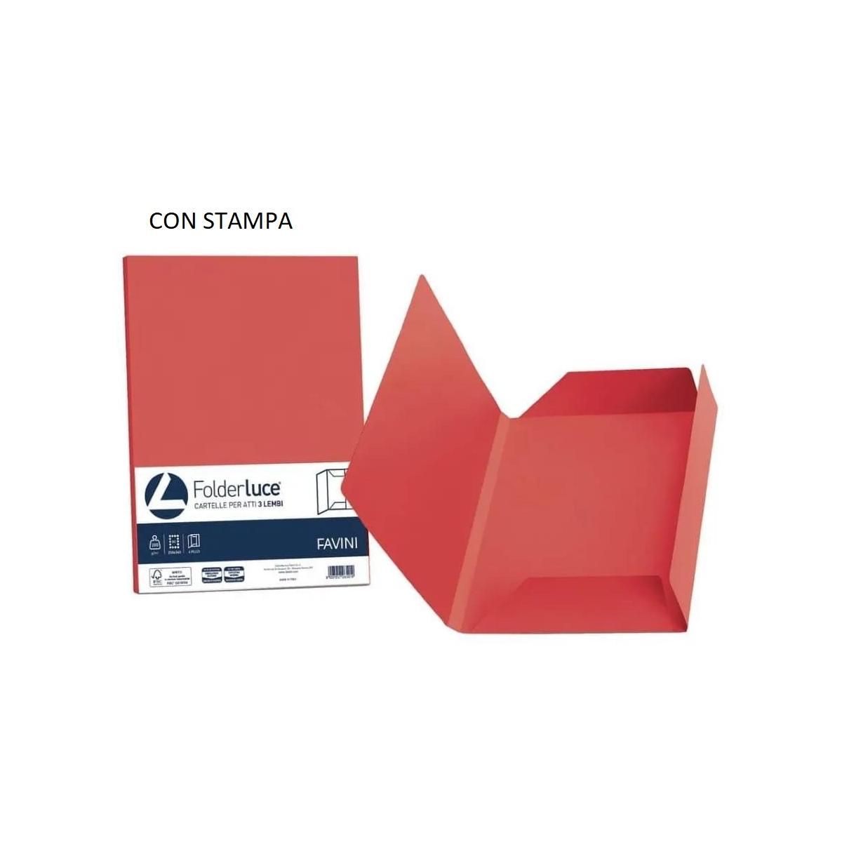 Cartella c/lembi folder con stampa 25x35 200gr fg50 rosso scarlatto