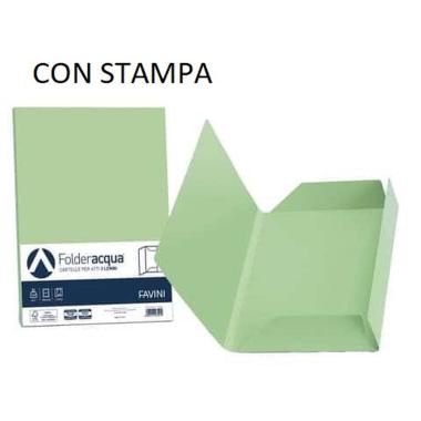 Cartella c/lembi folder con stampa 25x35 200gr fg50 verde chiaro