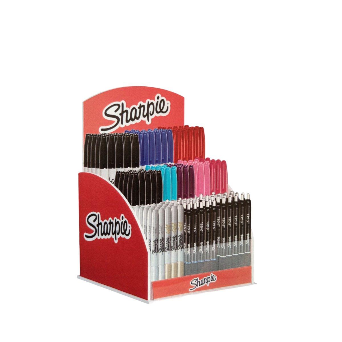 Esp. sharpie da banco misto 120 marcatori fine + 24 penne gel