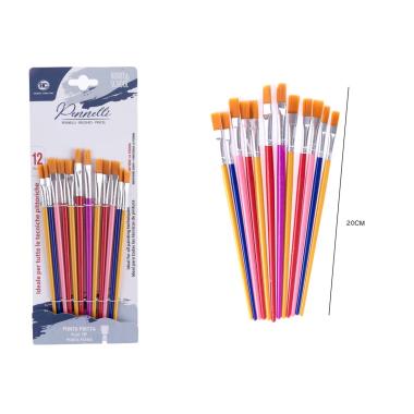 Blister 12 pennelli plastica p/piatta