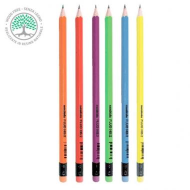 Matita fluo esagonale con gomma cf. 96