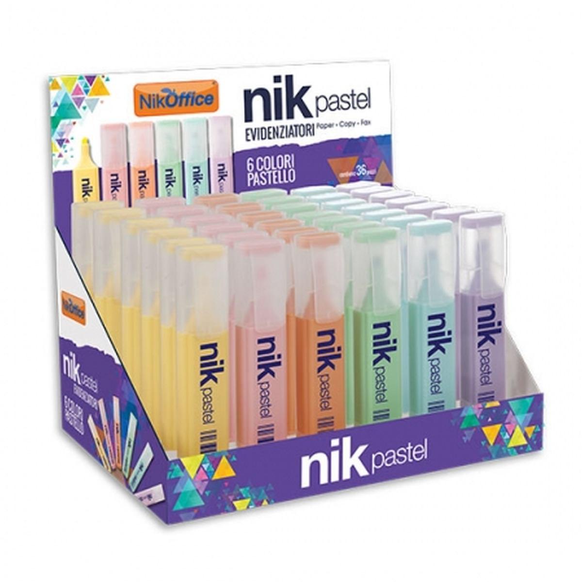 EVIDENZIATORI 6 COL PASTEL ASS ESPO 36pZ