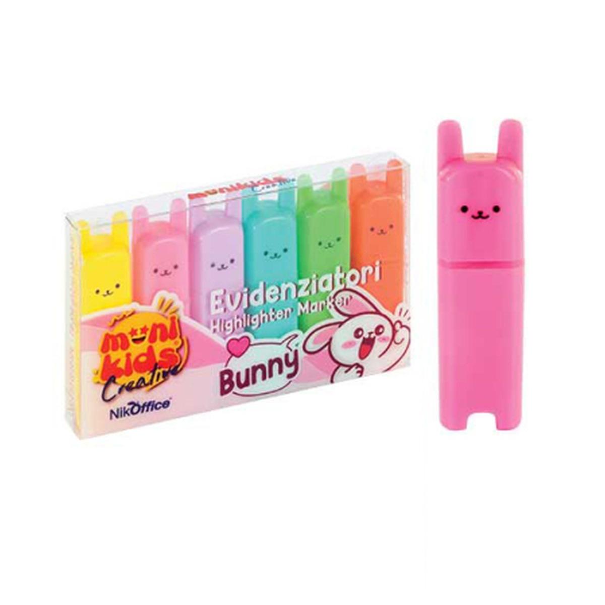 Evidenziatore 6 pz bunny