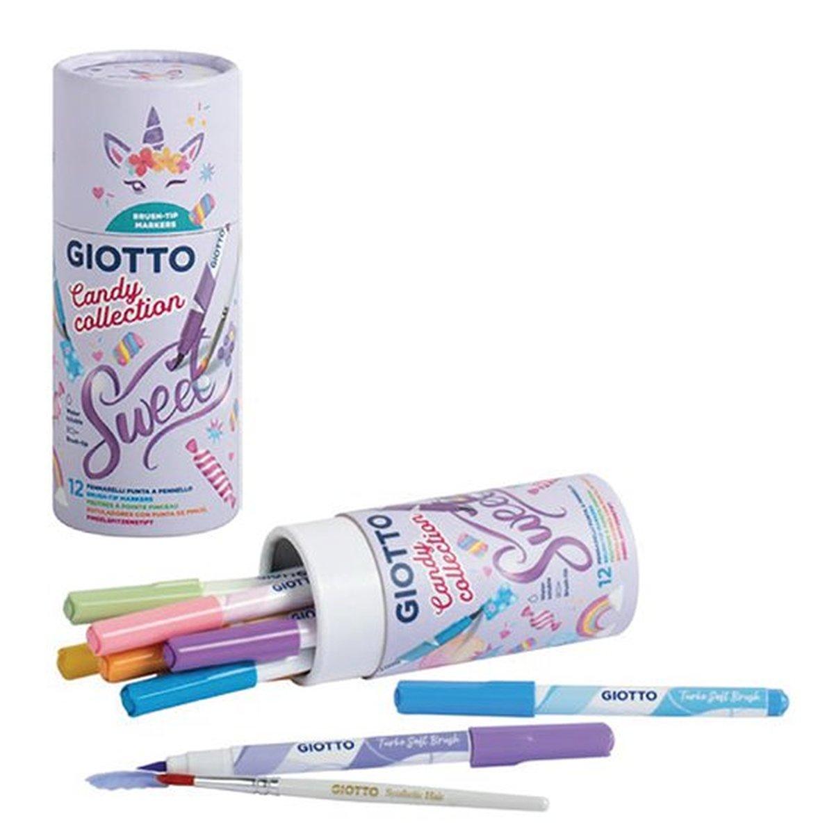 Giotto pennarelli turbo soft brush candy tubo 18pz