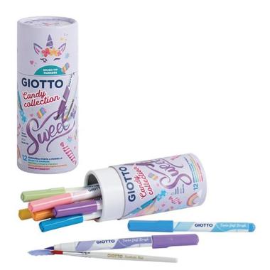 Giotto pennarelli turbo soft brush candy tubo 18pz