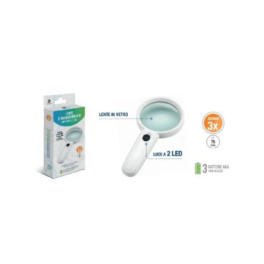 Lente di ingrandimento con led 7,5 cm