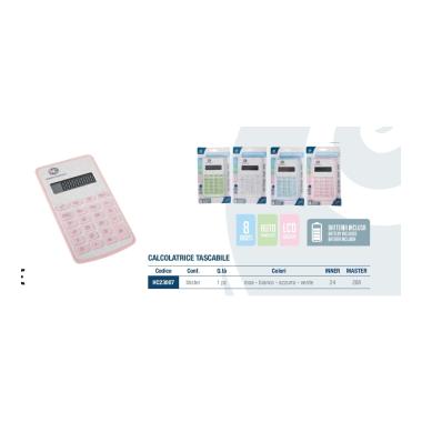 Calcolatrice tascabile colorate 8 cifre