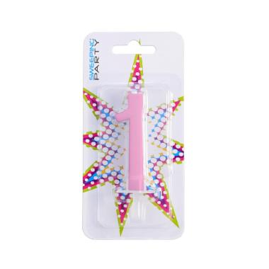 Candelina 9cm Nr.1 Colore Rosa