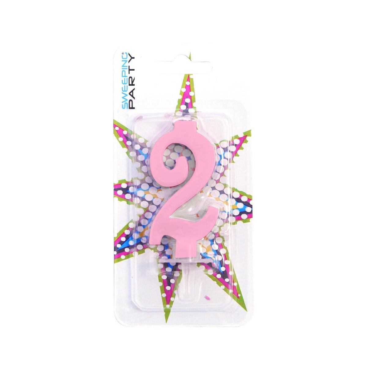 Candelina 9cm Nr.2 Colore Rosa