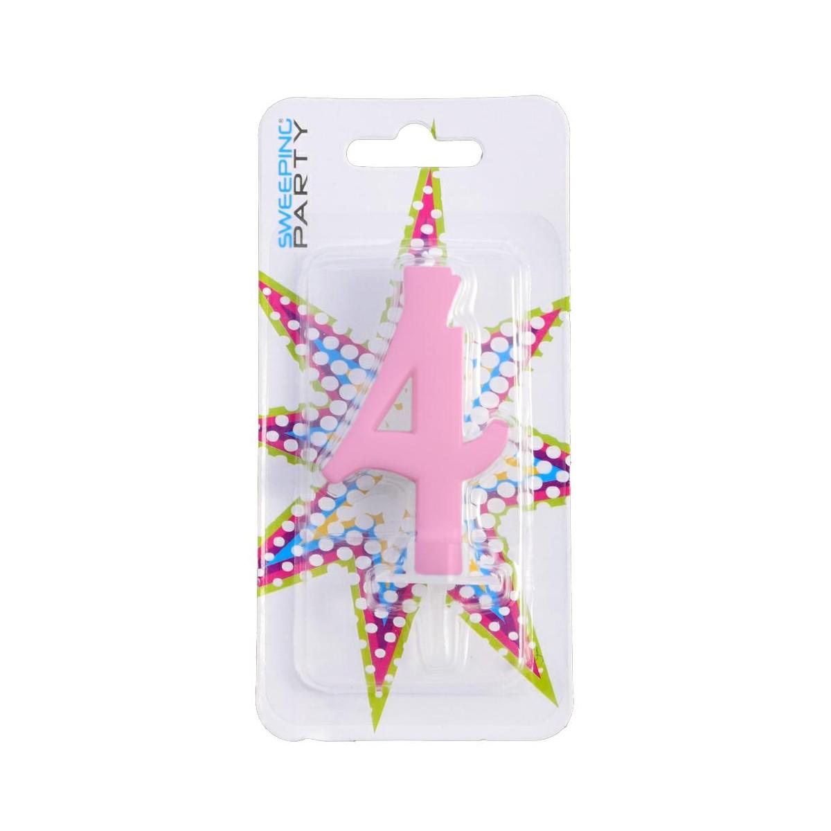 Candelina 9cm Nr.4 Colore Rosa