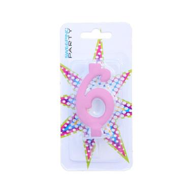 Candelina 9cm Nr.6 Colore Rosa