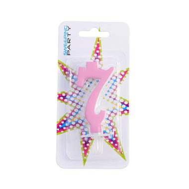 Candelina 9cm Nr.7 Colore Rosa