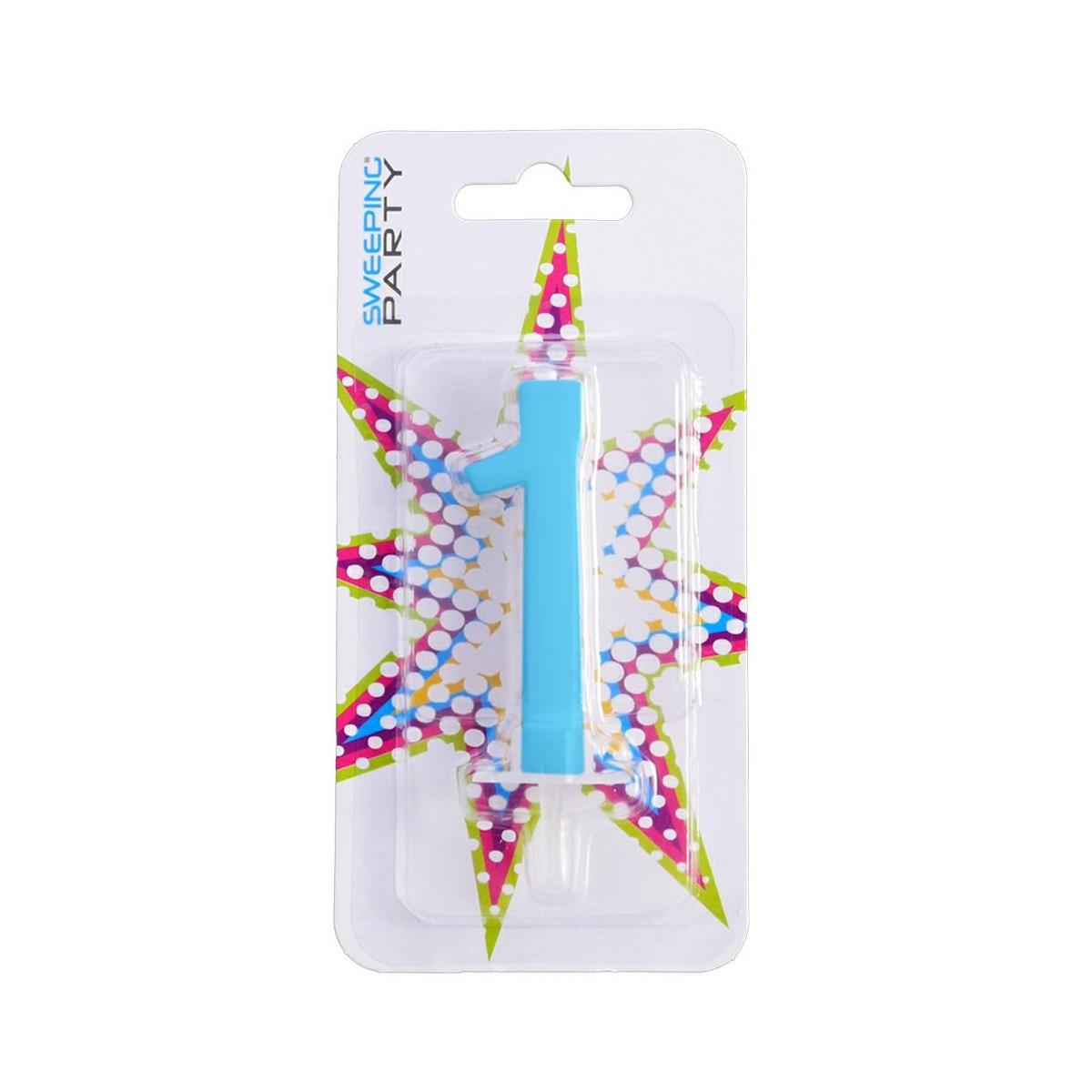 Candelina 9cm Nr.1 Colore Celeste