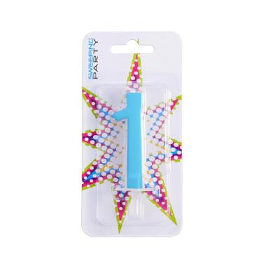 Candelina 9cm Nr.1 Colore Celeste