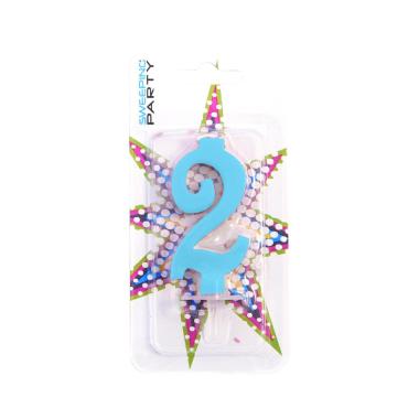 Candelina 9cm Nr.2 Colore Celeste