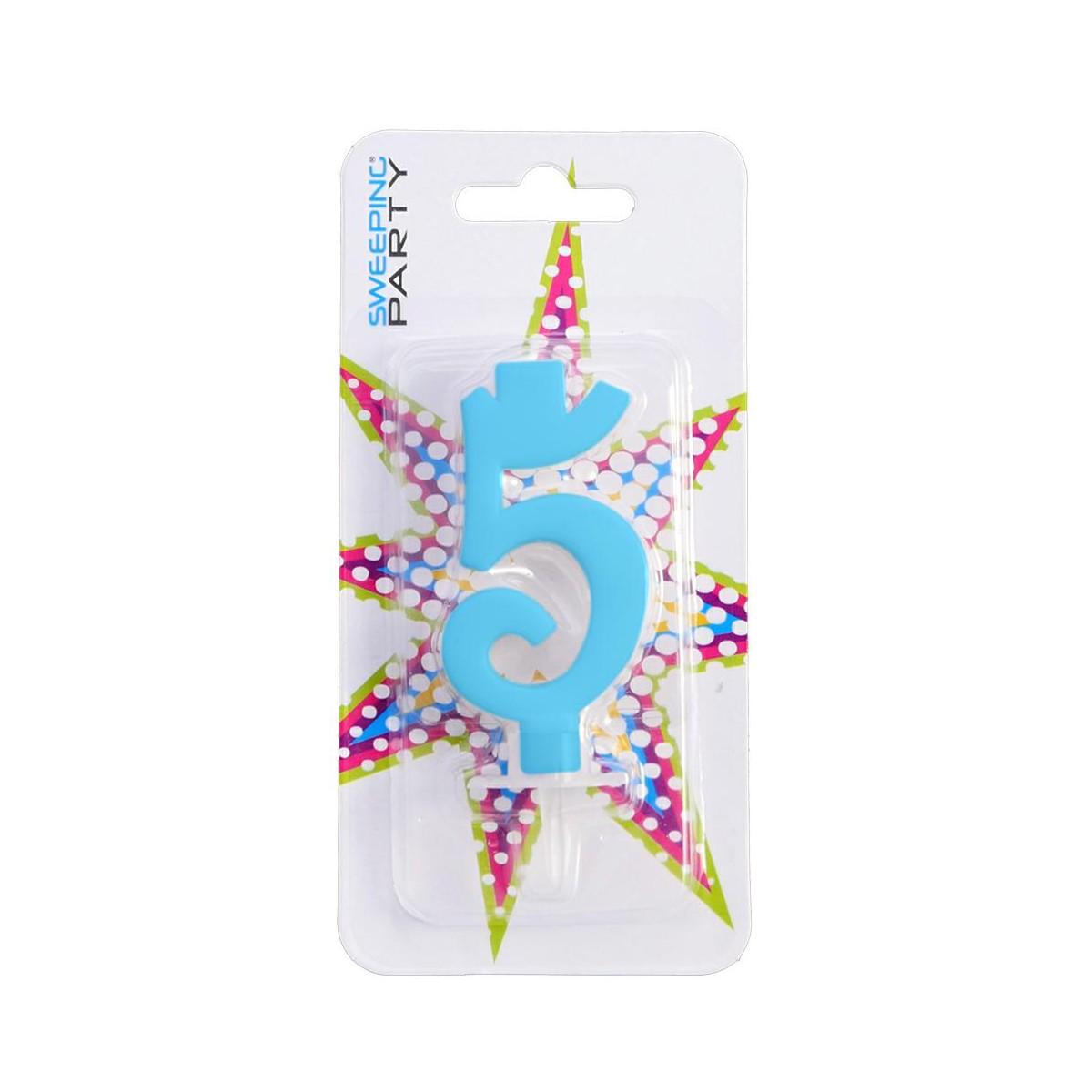 Candelina 9cm Nr.5 Colore Celeste