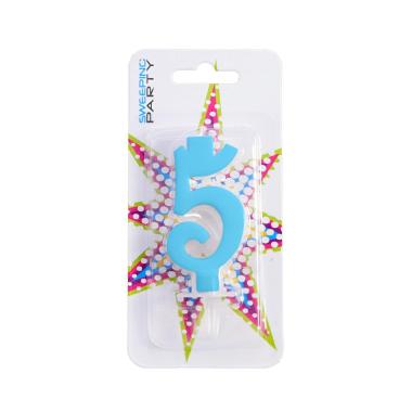 Candelina 9cm Nr.5 Colore Celeste