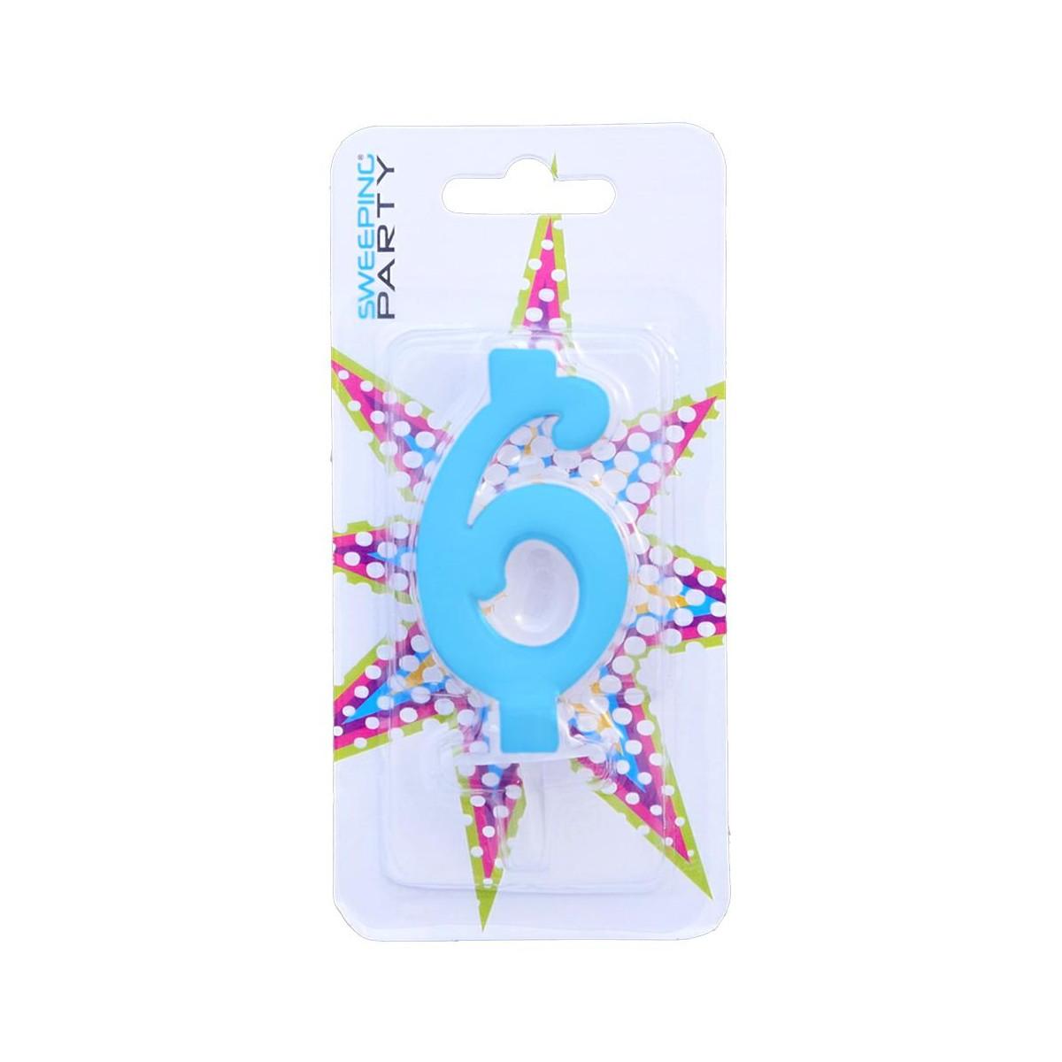 Candelina 9cm Nr.6 Colore Celeste