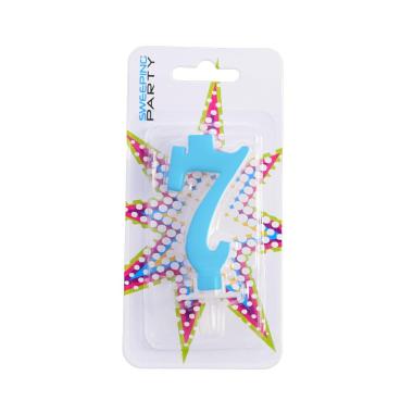 Candelina 9cm Nr.7 Colore Celeste