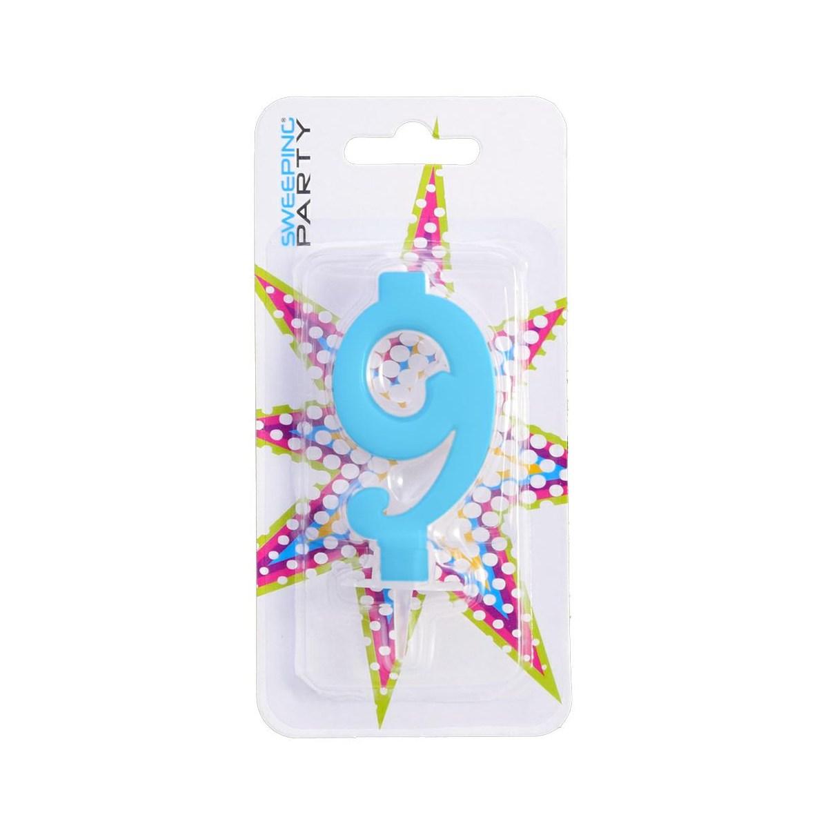 Candelina 9cm Nr.9 Colore Celeste