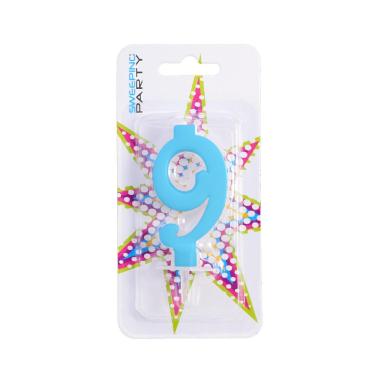 Candelina 9cm Nr.9 Colore Celeste