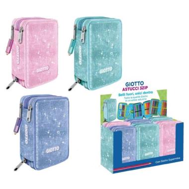 Astuccio giotto 3 zip collez. crystal con supermina