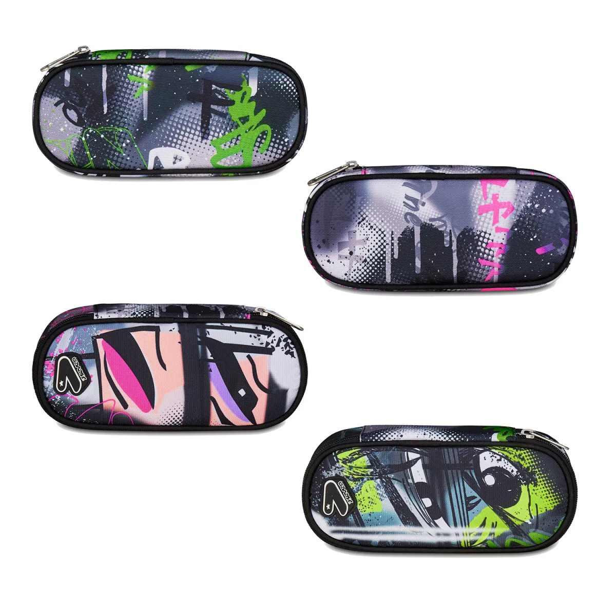 Pencil bag round plus grs seven gray shadow