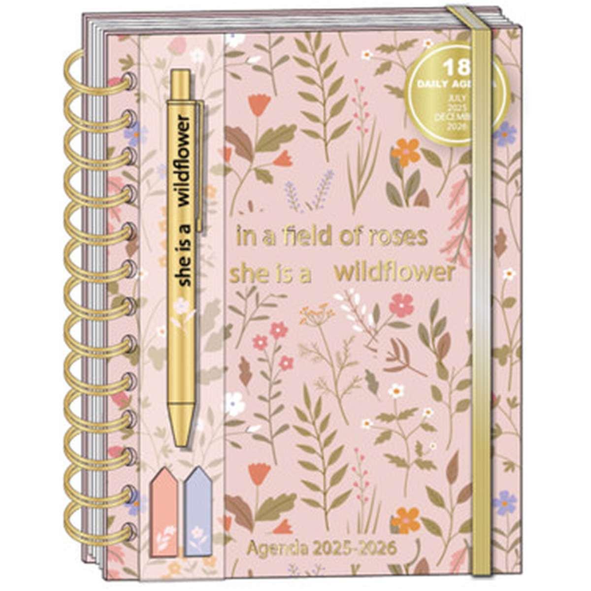 STICKY NOTES CON PENNA \n18 MONTH SPIRAL DAILY AGENDA 25/26 MODELLO 2