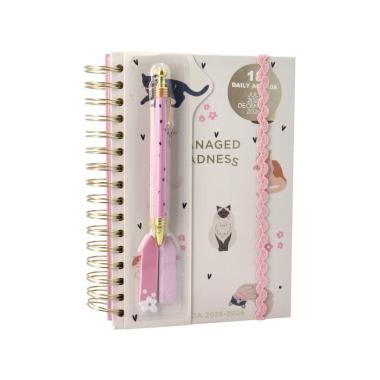 STICKY NOTES CON PENNA \n18 MONTH SPIRAL DAILY AGENDA 25/26 MODELLO 3