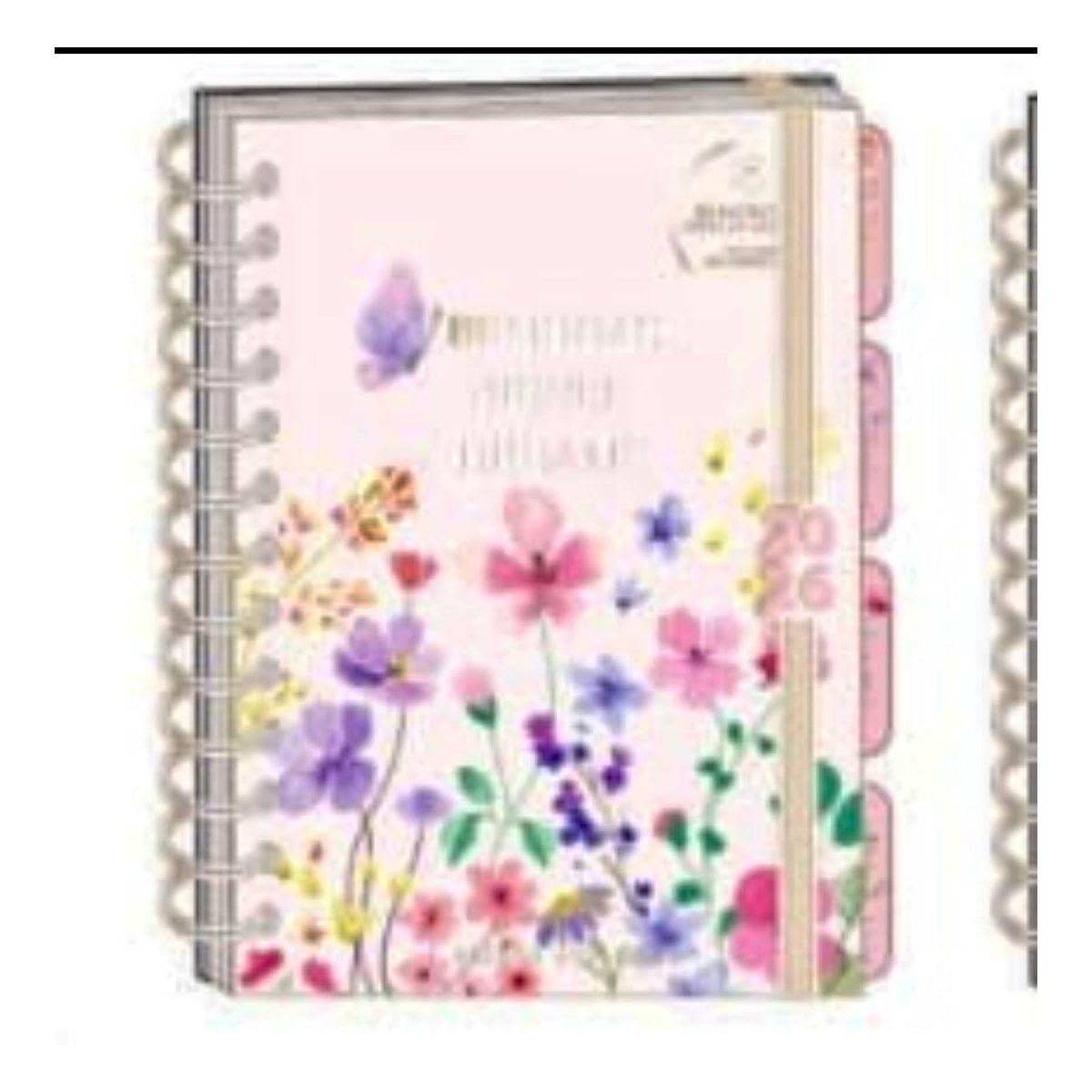 Agenda 18 month spiral wekly 25/26  flower