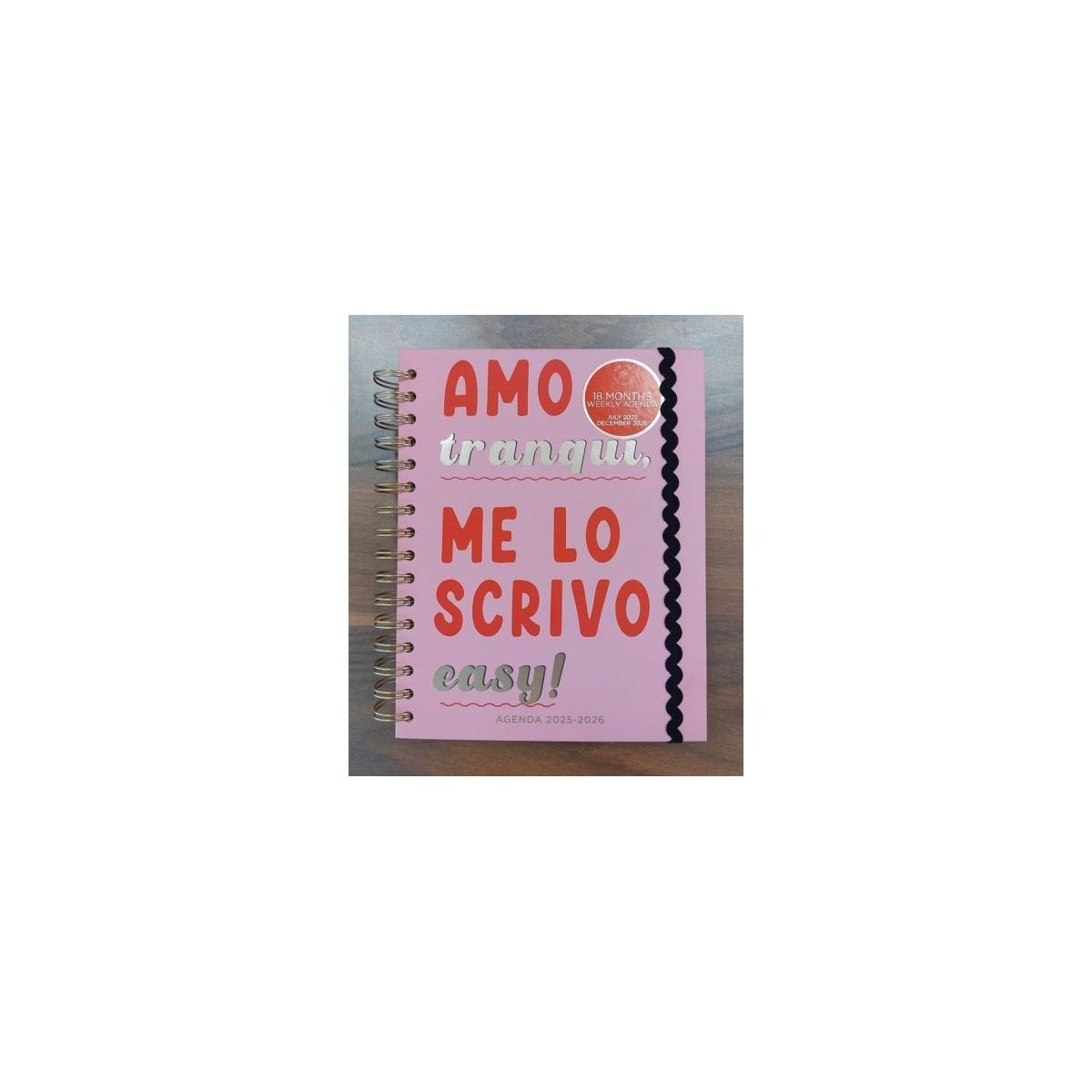 Agenda 18 month spiral wekly 25/26  amo tranqui me lo scrivo