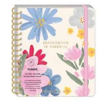 Agenda con divisori 18 month large spiral weekly agenda 25/26 fiori