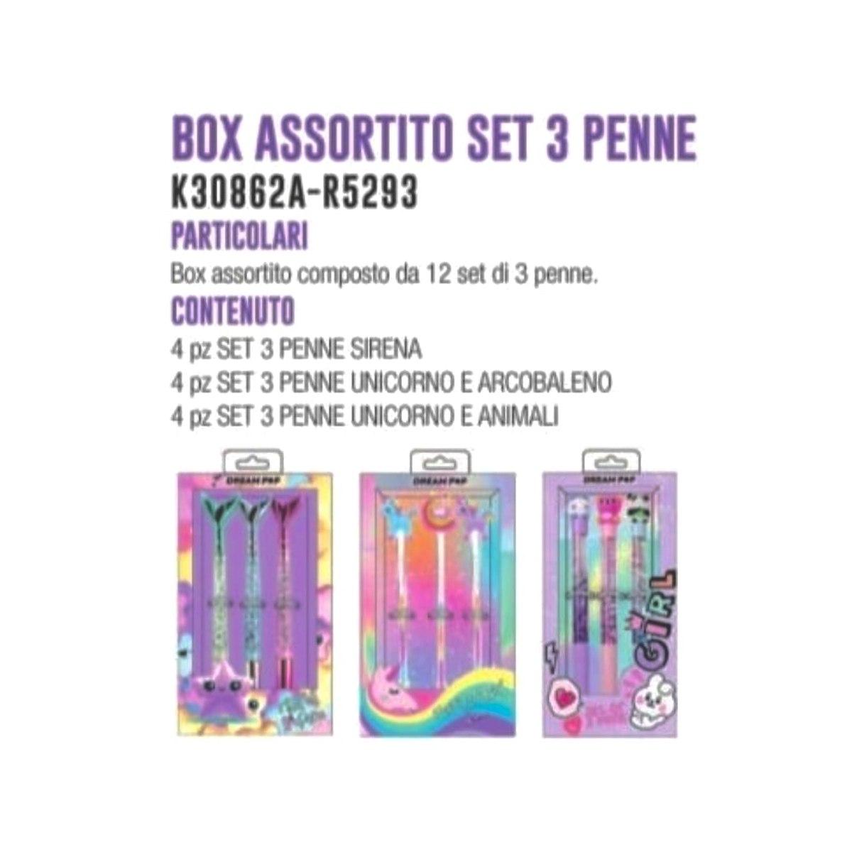 Box assortito 12 blister da 3 penne topper tri-coastal