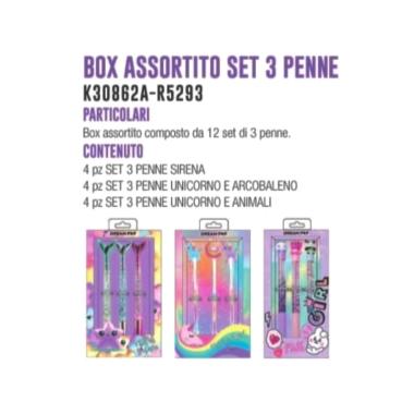 Box assortito 12 blister da 3 penne topper tri-coastal