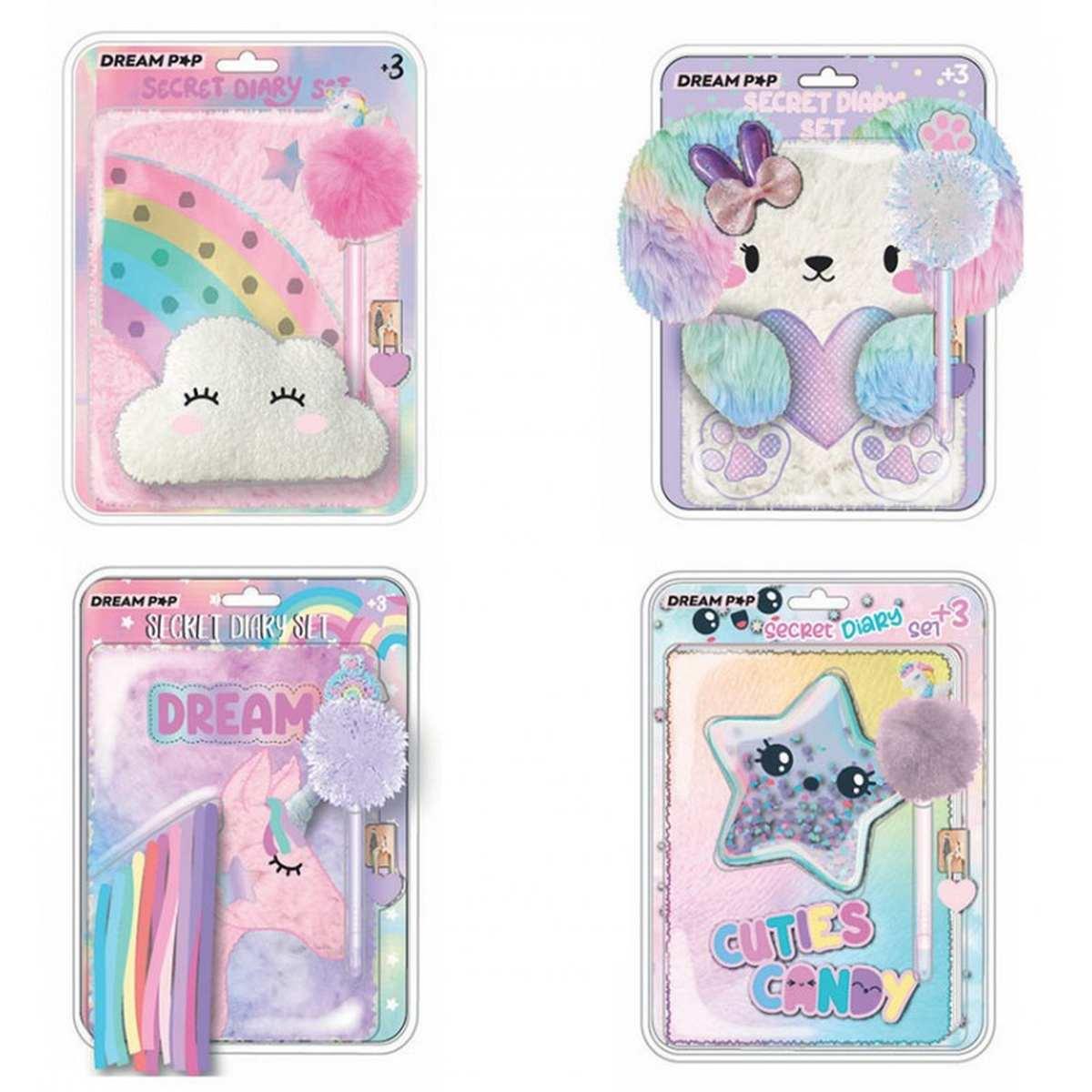 Box 12 pz  diario segreto con penna tri- coastal dreampop