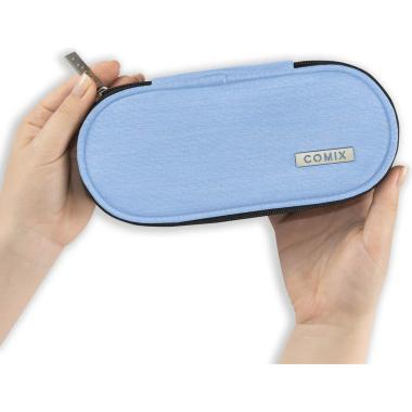 Astuccio ovale lurex azzurro comix 25