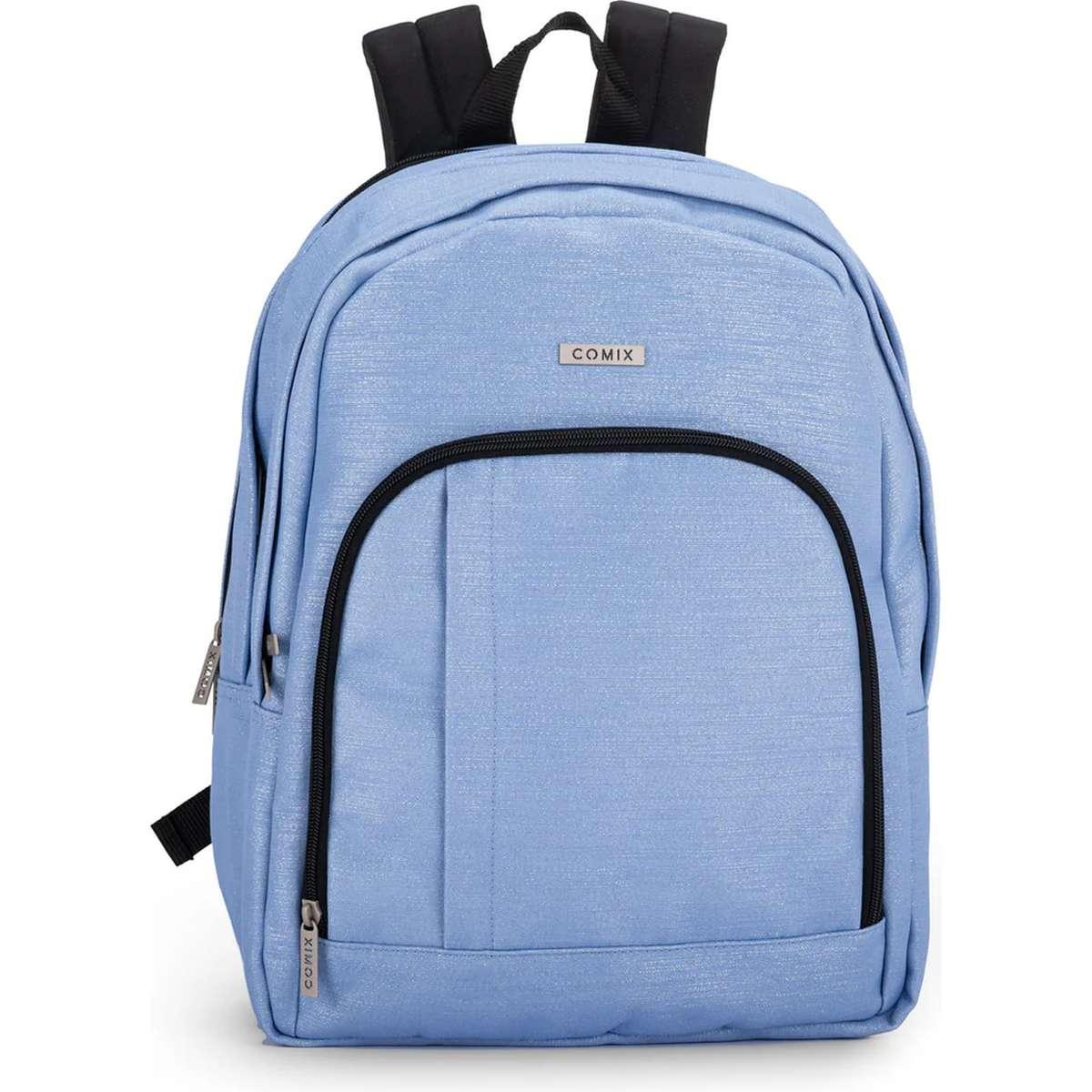 Zaino organizzato lurex azzurro comix 25