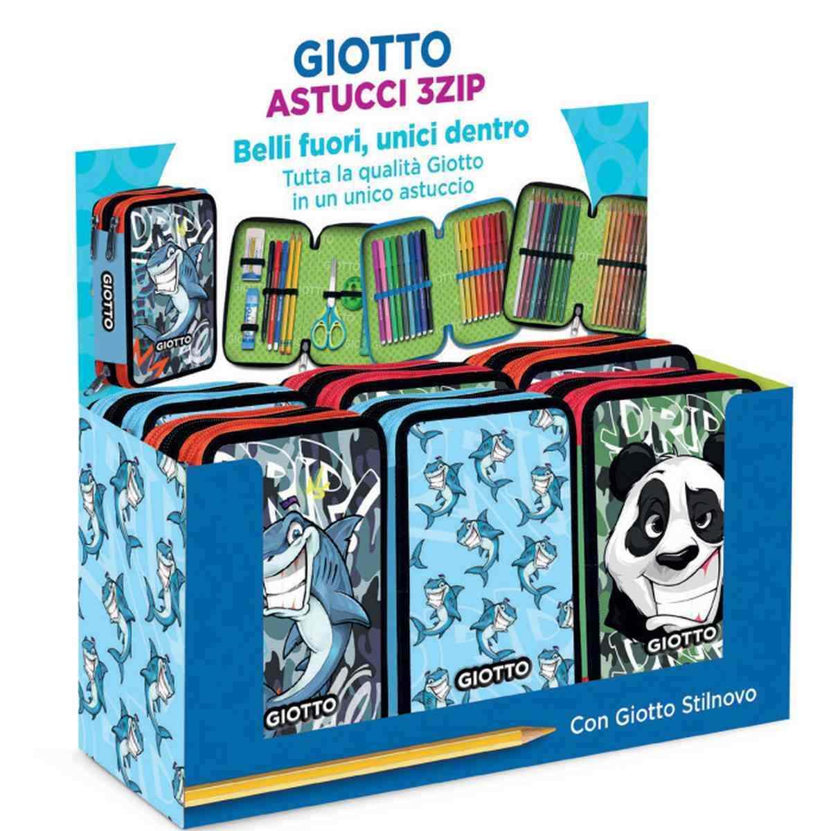 Astuccio giotto 3 zip collez. cryptopuppies con stilnovo
