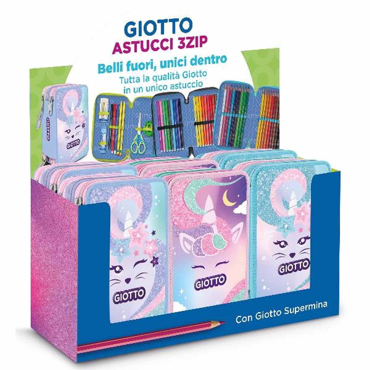 Astuccio giotto 3 zip collez. candy con supermina