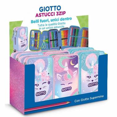 Astuccio giotto 3 zip collez. candy con supermina