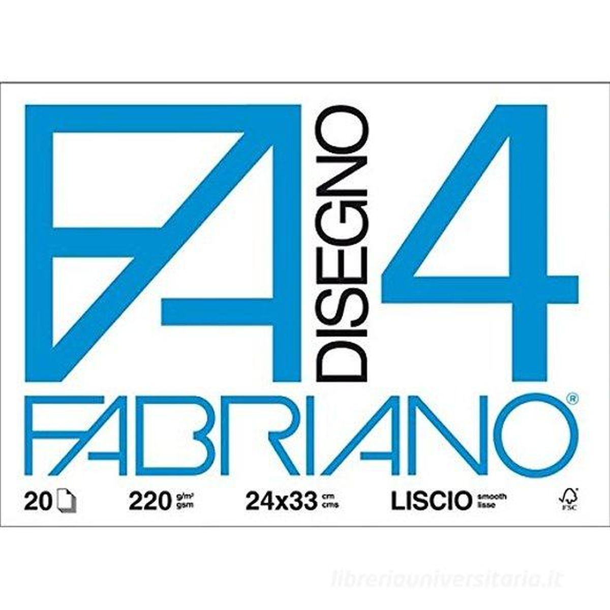 Blocco fabriano 4 fg.20 24x33 liscio