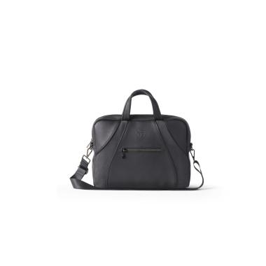 Borsa 2 manici slim velvet in similpelle e microfibra nero