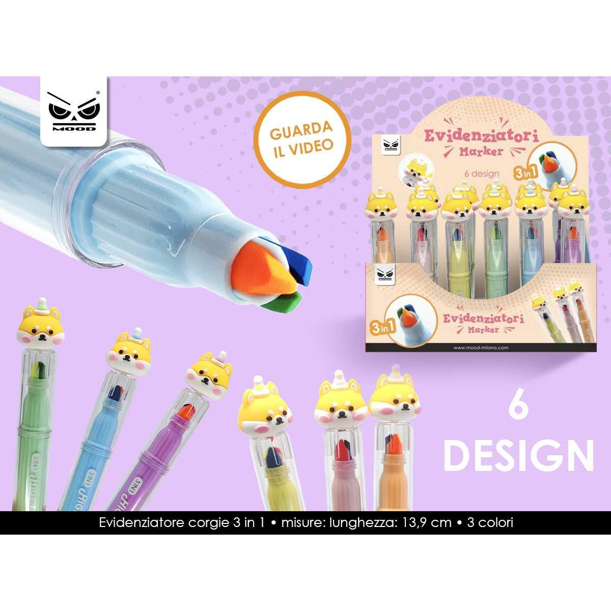 Evidenziatore corgi 3 in 1 (cf36)